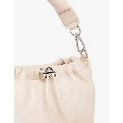 Shop Whistles Women's Cream Benny Drawstring-front Leather Shoulder Bag