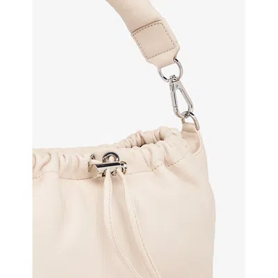 Whistles Womens Cream Benny Drawstring-front Leather Shoulder Bag In Cream