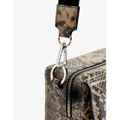 Shop Whistles Bibi Snake-print Leather Cross-body Bag In Multi-coloured