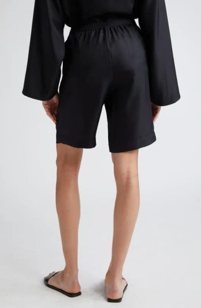 Shop Loulou Studio Zinia Silk Twill Shorts In Black