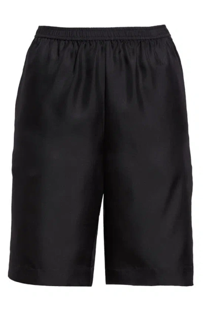Shop Loulou Studio Silk Twill Shorts In Black