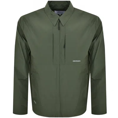 Shop Norse Projects Jens Gore Tex Overshirt Green