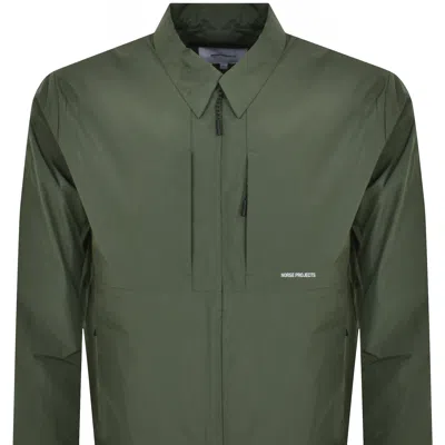 Shop Norse Projects Jens Gore Tex Overshirt Green