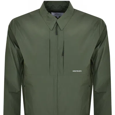 Norse Projects Jens Gore Tex Overshirt Green In Green