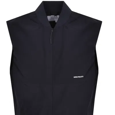 Shop Norse Projects Gore Tex Infinium Gilet Navy