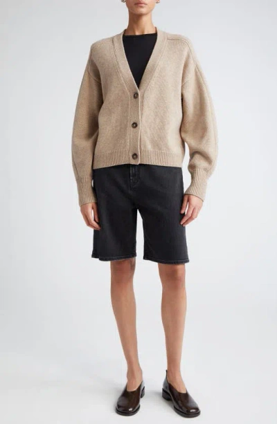 Loulou Studio Organic Cotton Denim Shorts In Washed Grey