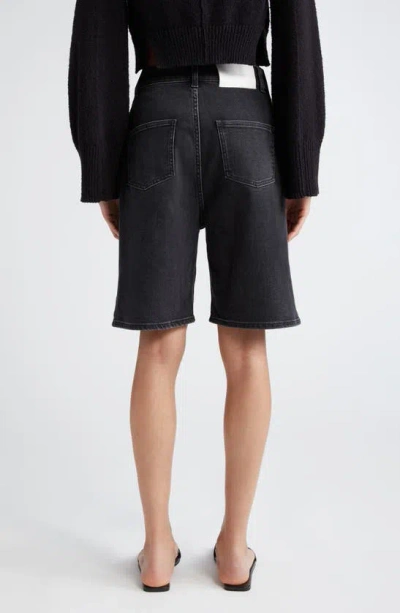 Loulou Studio Organic Cotton Denim Shorts In Washed Grey
