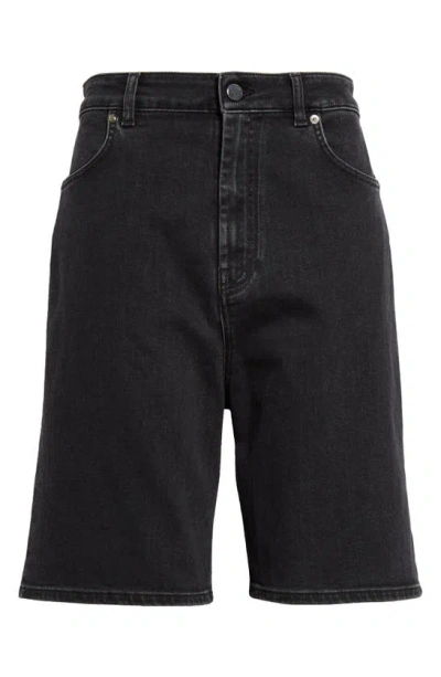 Loulou Studio Organic Cotton Denim Shorts In Washed Grey