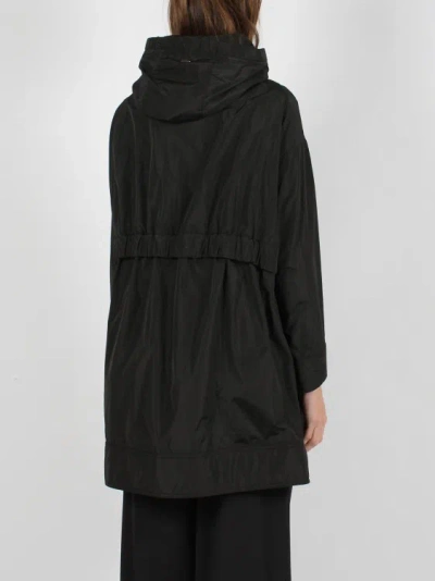 Shop Herno Satin Half Coat In Black