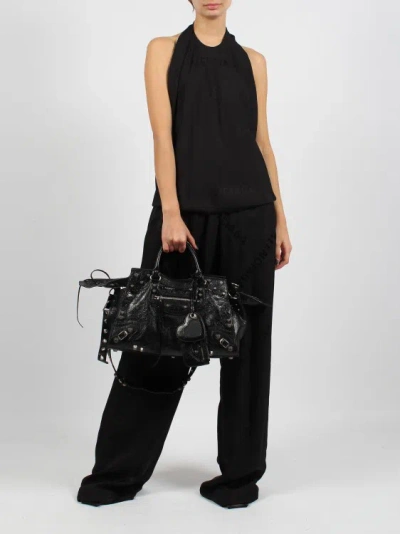 Shop Balenciaga Knotted Top In Black