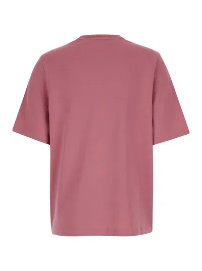 Shop Maison Kitsuné Bold Fox Head Patch Comfort Tee Shirt In Pink