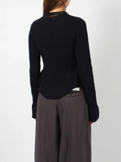 Shop Atomo Factory Flared Bottom Sweater In Blue