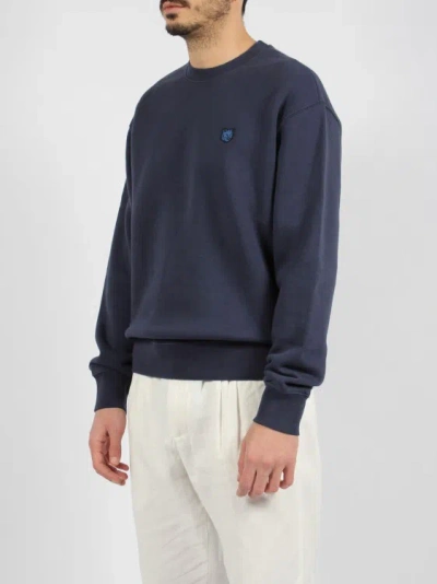 Shop Maison Kitsuné Bold Fox Head Patch Comfort Sweatshirt In Blue