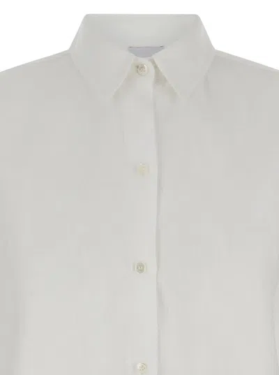 Shop Plain White Shirt With Buttons In Linen Woman