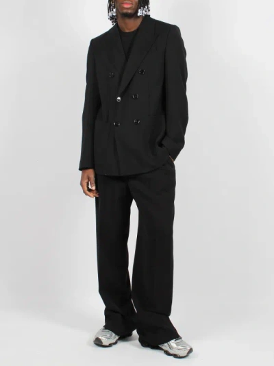 Shop Ami Alexandre Mattiussi High Waist Large Trousers In Black