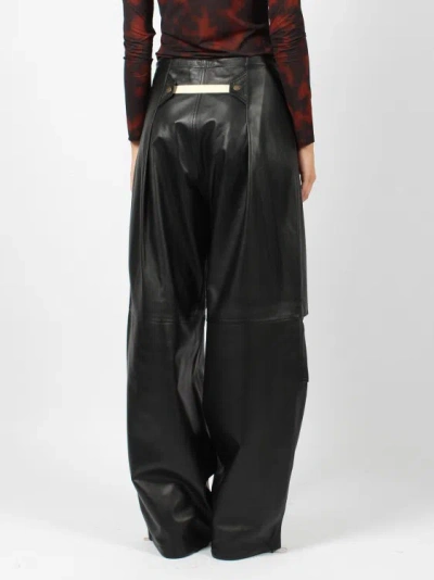 Shop Darkpark Daisy Plonge Nappa Leather Military Trousers In Black