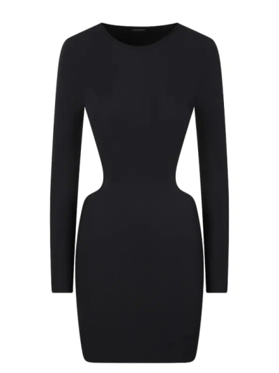 Shop Balenciaga Cut-out Hourglass Mini Dress In Black