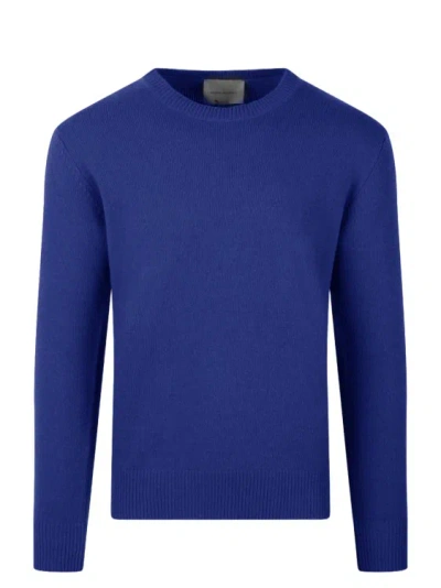 Shop Moreno Martinelli Wool Crewneck Sweater In Blue