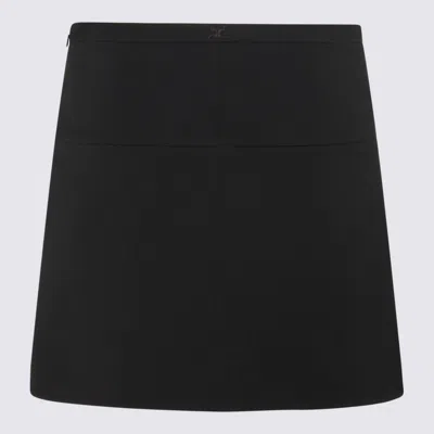 Shop Courrèges Black Mini Skirt