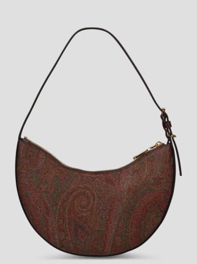 Shop Etro Small  Essential Hobo Bag In Brown