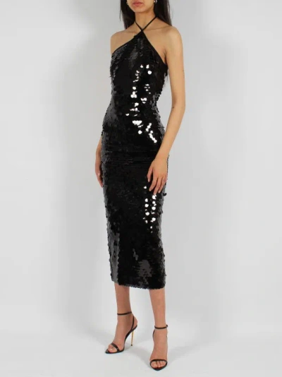 The New Arrivals By Ilkyaz Ozel Blanca In Noire Primitif Dress In Black