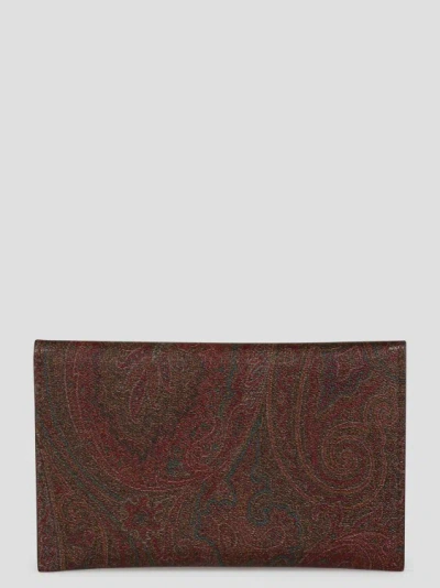 Shop Etro Small  Essential Envelope Pouch In Brown