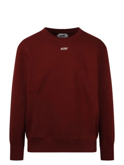 Shop Autry Logo Bi-color Sweatshirt In Red