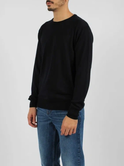 Shop Moreno Martinelli Wool Blend Crewneck Sweater In Blue