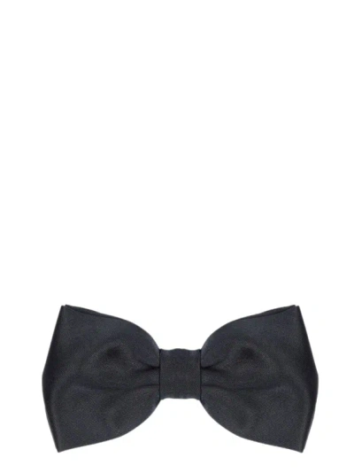 Shop Tagliatore Satin Bow Tie In Black