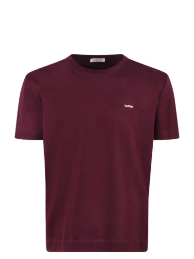 Shop Valentino Print Cotton T-shirt In Purple