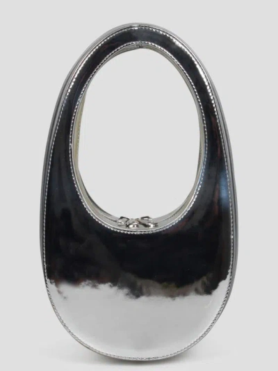 Shop Coperni Mirrored Mini Swipe Bag In Silver