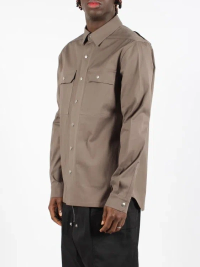 Shop Rick Owens Cotton Overshirt In Grey