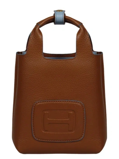 Shop Hogan Mini H-bag Shopping Bag In Brown