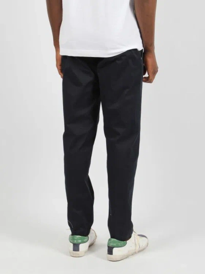 Shop White Sand Stretch Cotton Trousers In Blue