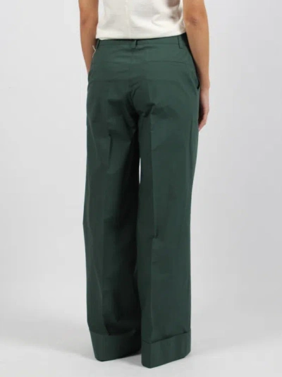 Shop P.a.r.o.s.h Canyox Popeline Cotton Pant In Green