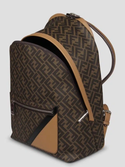 Shop Fendi Chiodo Diagonalbackpack In Brown