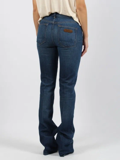Shop Tom Ford Stone Washed Denim Straight Fit Jeans In Blue