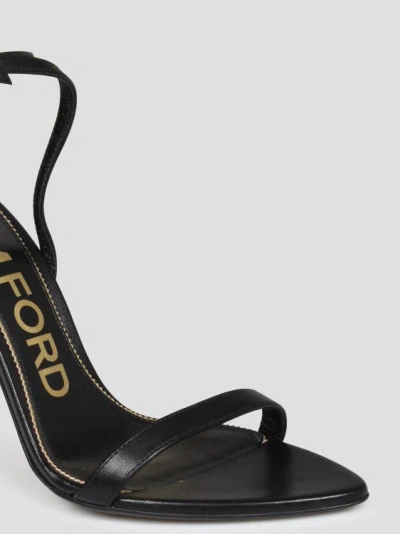 Shop Tom Ford Padlock Pointy Naked Sandal In Black