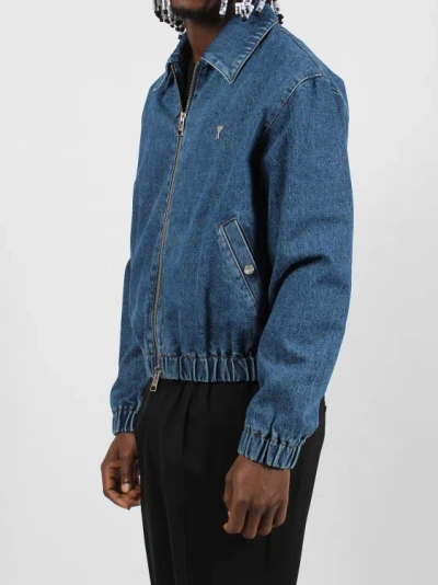 Shop Ami Alexandre Mattiussi Ami De Coeur Zipped Jacket In Blue
