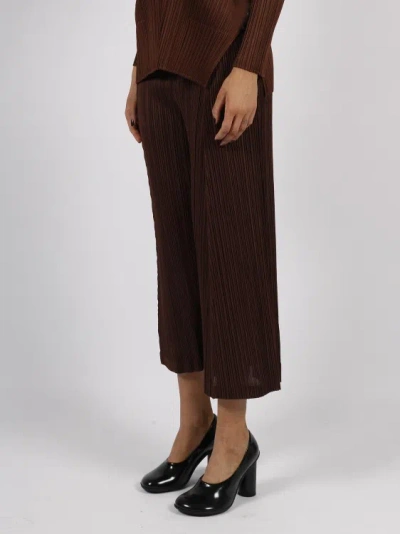 Shop Issey Miyake Thicker Bottoms Trousers In Brown