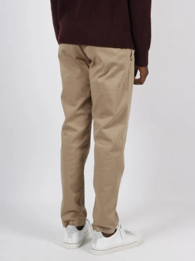 Shop White Sand Cotton Twill Pants In Brown