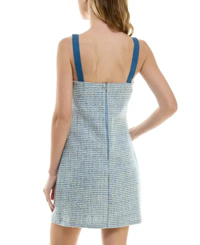 Shop City Studios Juniors' Sequin Boucle Sleeveless Sheath Dress In Blue Multi