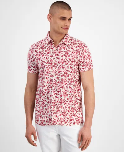 Shop Sun + Stone Men's Julius Floral-print Short-sleeve Shirt, Created For Macy's In Dusted Mauve