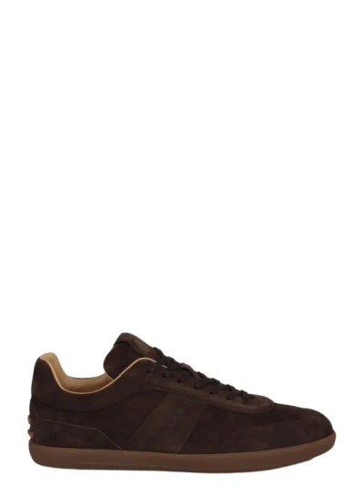 Shop Tod's Tab`s Sneakers In Brown