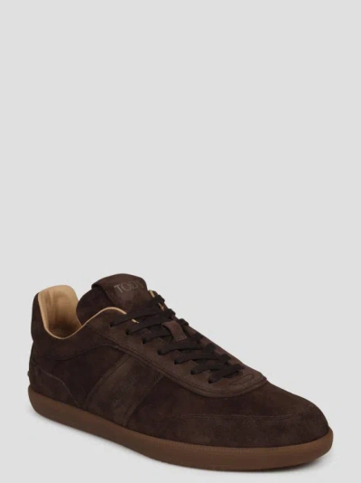 Shop Tod's Tab`s Sneakers In Brown