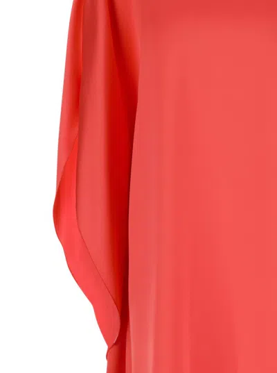 Shop Gianluca Capannolo Orange Midi Dress With Boat Neck In Techno Fabric Woman