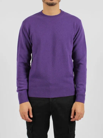 Shop Moreno Martinelli Wool Crewneck Sweater In Purple