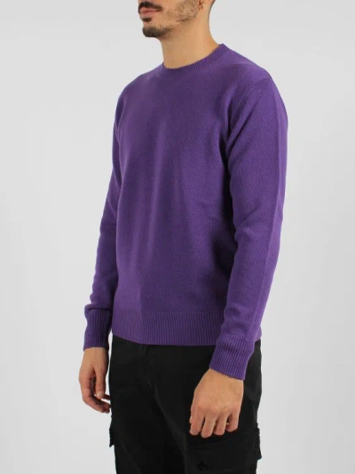 Shop Moreno Martinelli Wool Crewneck Sweater In Purple
