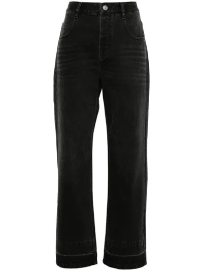 Shop Isabel Marant Irina Straight-leg Jeans In Faded Black