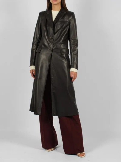 Shop Salvatore Santoro Nappa Leather Long Coat In Brown